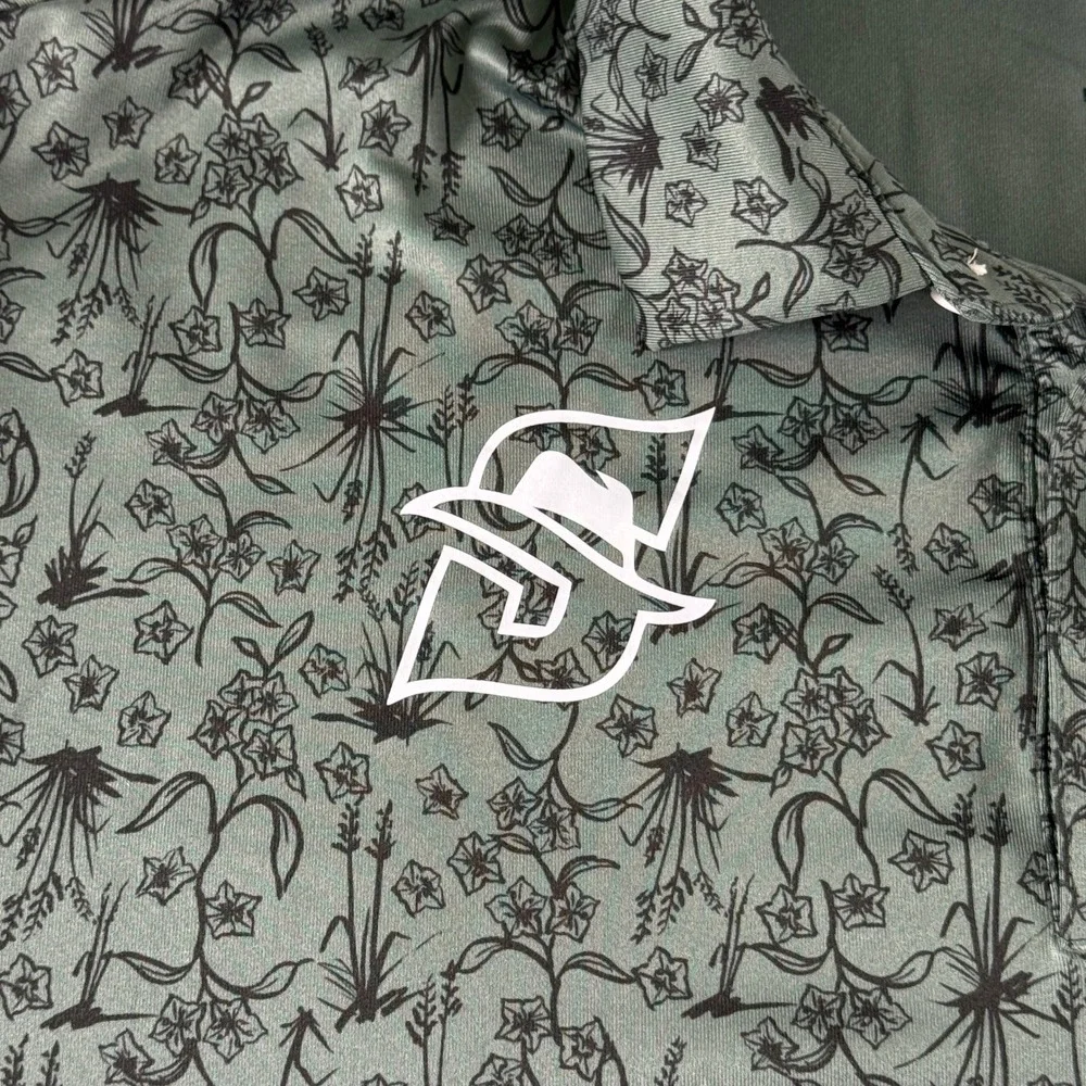 Nike Dri-FIT Stetson University Hatters Floral Golf Polo Shirt Mens Medium Green